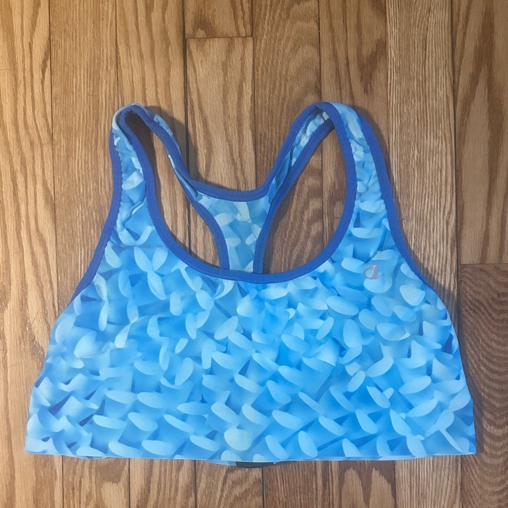 Champion Blue Patterned Sports Bra